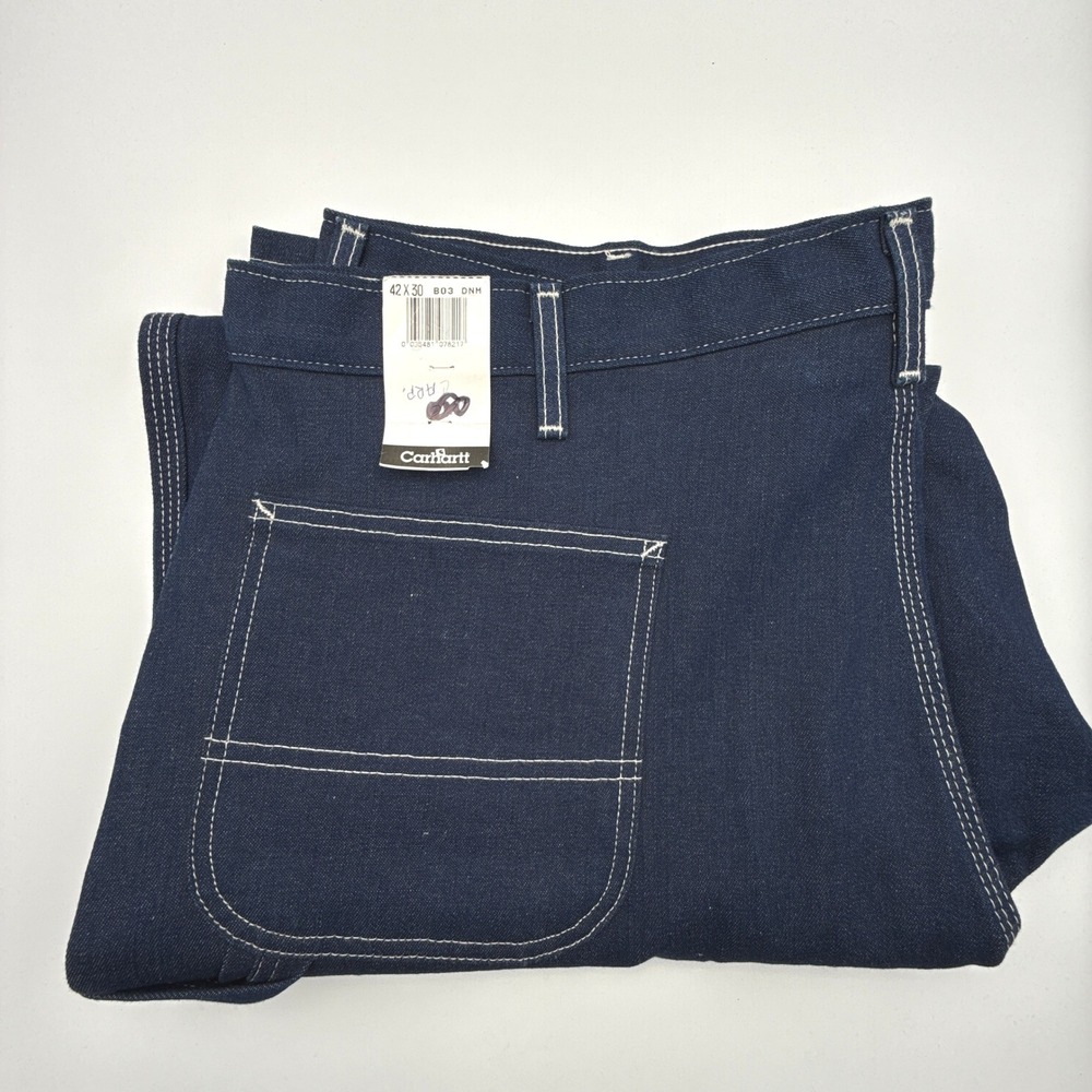 Carhartt B03 DNM Mens Denim Single Knee Carpenter Work Pants Blue 42x30 NWT